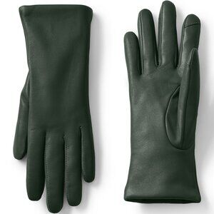 Women's EZ Touch Screen Cashmere Lined Leather Gloves Fresh Evergreen Sz M